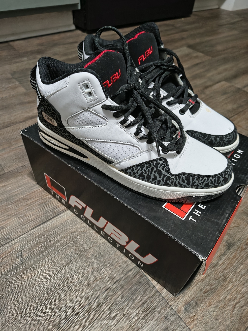 FUBU Black, White and Red High-Top Sneakers